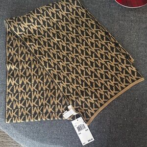 Michael Kors Black and Brown Logo Scarf